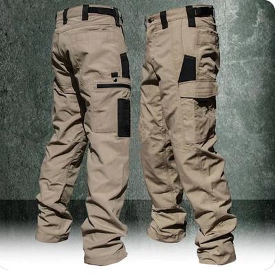 Calça de Trabalho Resistente ao Desgaste Masculina Multi-bolsos Reta Calças Cargo Outdoor Corrida Calças Táticas Primavera Outono Calças Casuais