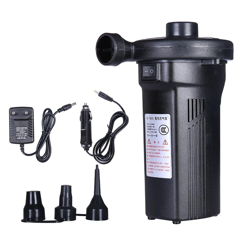 110/220V 50W Electric Storage Air Pump 3 Air Nozzles Mini Rechargeable Air Pump Tire Bicycle Motorcycle Pump (EU/US