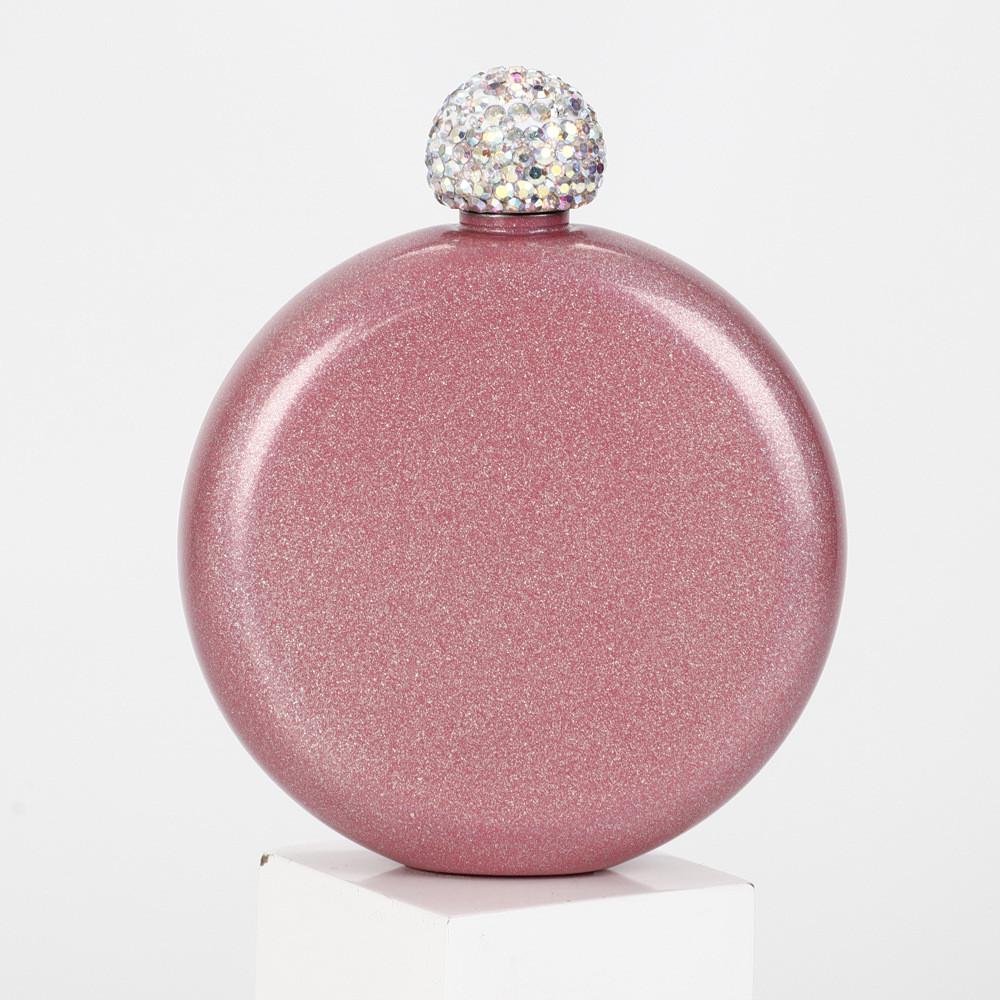 140ml Portable Stainless Steel Wine  Liquor Flask Creative Crystal Lid