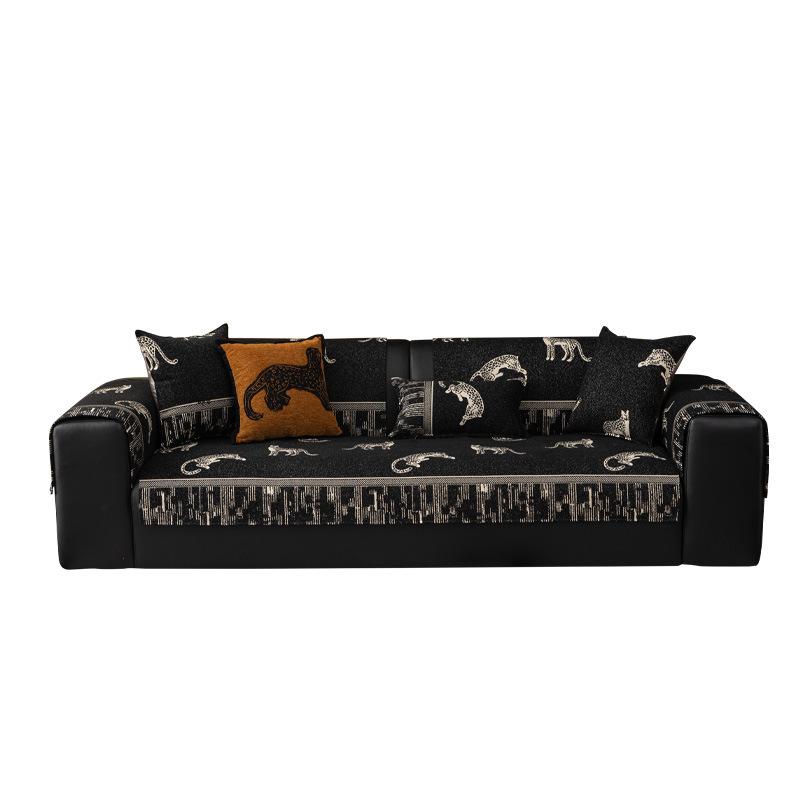 Light luxury cheetah sofa cushion universal in all seasons Chenier non-slip seat cushion 2025 new advanced sense cover cover cloth