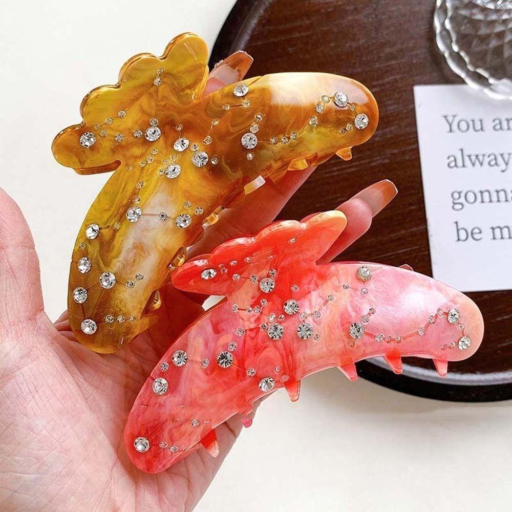 Waterproof Acrylic Rhinestone Hair Claw Korean Style Girl Hair Accessories  Gifts