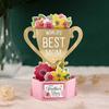 3D Mother Day Card Fly-Out Design Best Mom 3D Greeting Card DIY Handcrafted Prize Cup Shape Laser-cut Mother Day Card