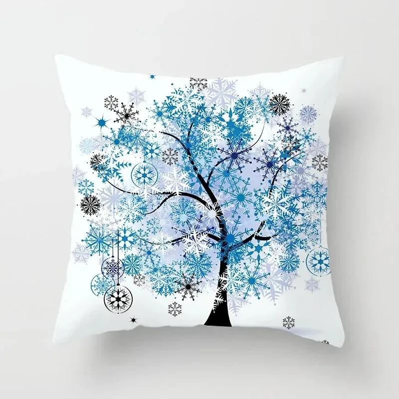 Luxury Home Decor Pillowcase Living Room Sofa Cushion Cover Creative Painting Colorful Tree Print Cushion Cover