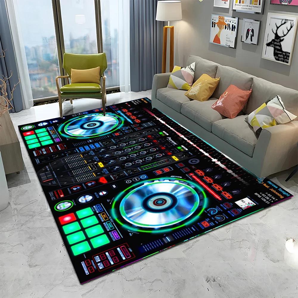 3D DJ Music Screen Keyboard Cartoon Carpet Rug for Home Living Room Bedroom Sofa Doormat Decor,Child Area Rug Non-slip Floor Mat