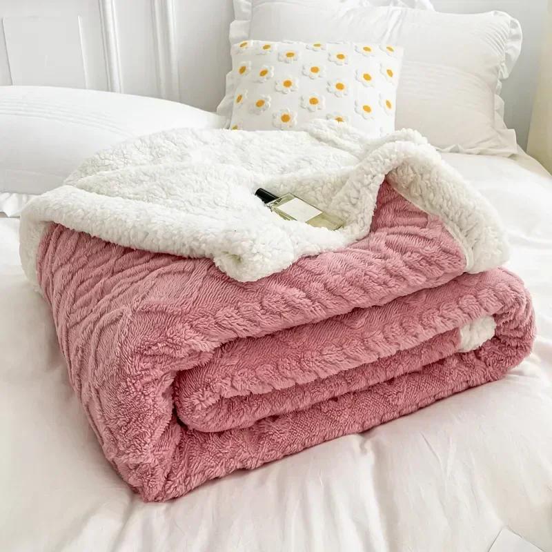 Plaid-Bettdecke für Kinder und Erwachsene, warme Winterdecken und Überwürfe, dicke Woll-Fleece-Überwurf, Sofa-Bettdecke, Bettdecke, weiche Tagesdecke