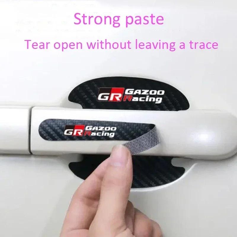 Car Anti Scratch Stickers For S0 GR Gazoo Sport Racing Door Handle Carbon Fiber Protector Handle Protection Film Accessorie JH0