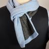 Michiko London Mongolian Cashmere Reverse Mini Made In A Stylish Gift for Men and Casual 100% Scarf, Mongolia, Women, Unisex, (CM-203 Sax/Gray)