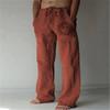 Casual Pants For Men With Printed Cotton Linen Fabric For Spring Urban Style Comfort