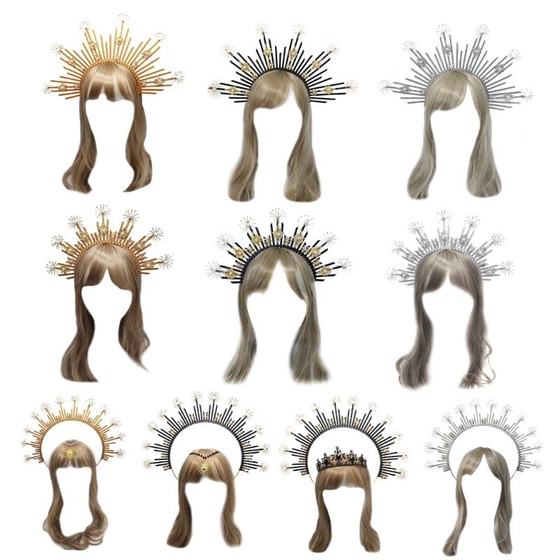 Bentiță Coroană Tiara Kituri Artizanat Handmade Piesa Coroană Costum Femei Bentiță Păr