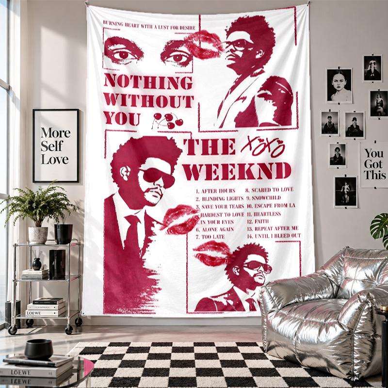 Nástěnná tapiserieThe Weeknd Umění Závěsná látka Dekorativní kryt pozadí pro výzdobu místnosti