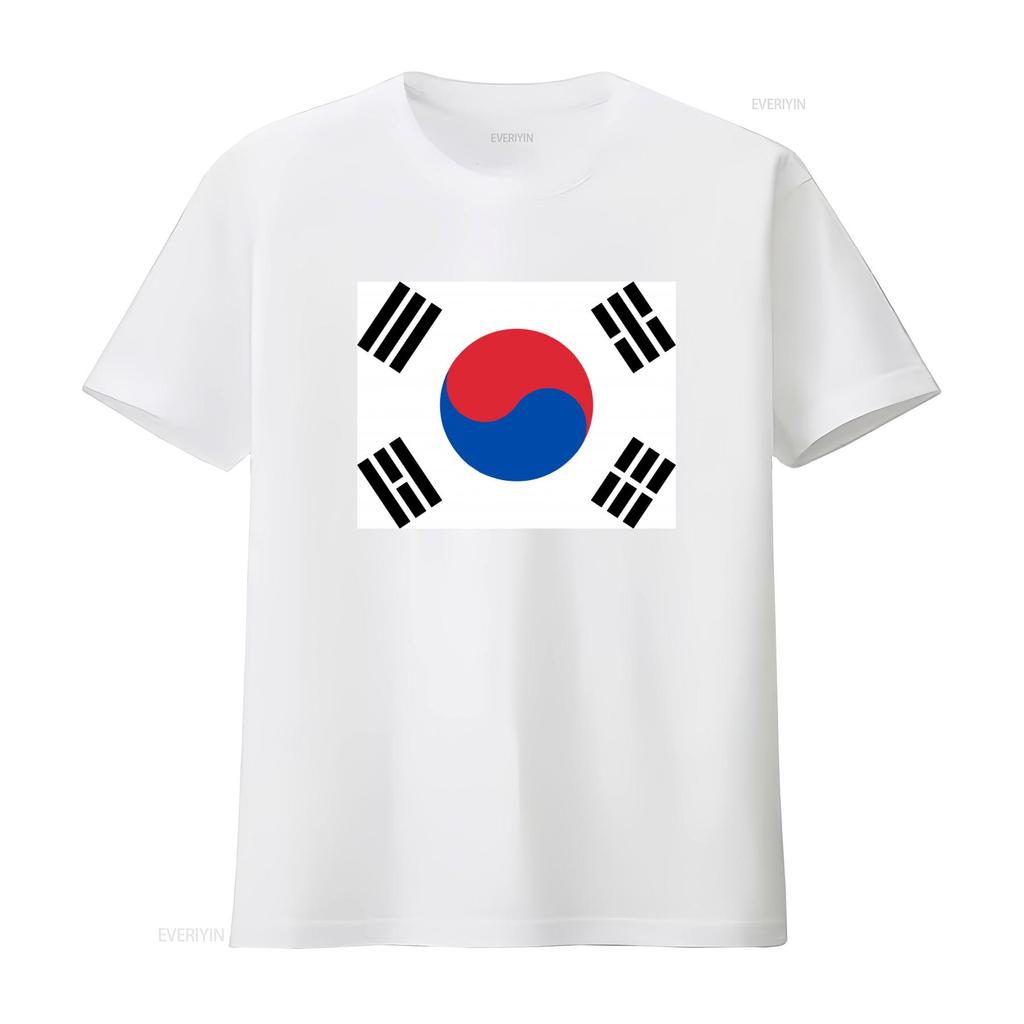 Vintage South Korea Flag Design T Shirt for Patriotic Fashion Enthusiasts vintage Washed Top For Everyday Wear Unisex