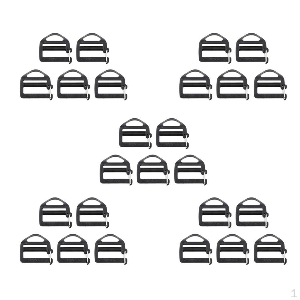 25pcs Plastic Webbing Buckle For 25mm Strap Backpack Bag Case Attachment