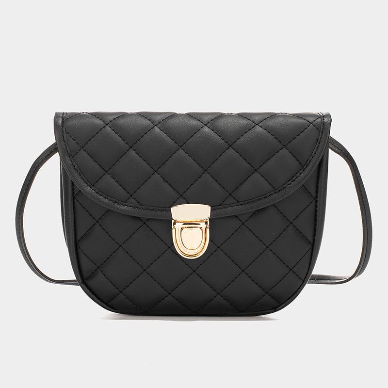 Simple polka dot printed messenger bag new solid color diamond embroidered lock fashionable women's shoulder bag