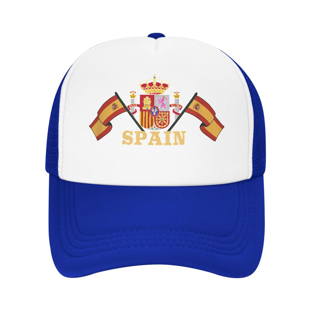 Het wapenschild van Spanje Zonnehoeden Spaanse Vlag Vintage Unisex Unisex Mesh Hip Hop Hoeden Vizier Print Wandelen Vissen Pet