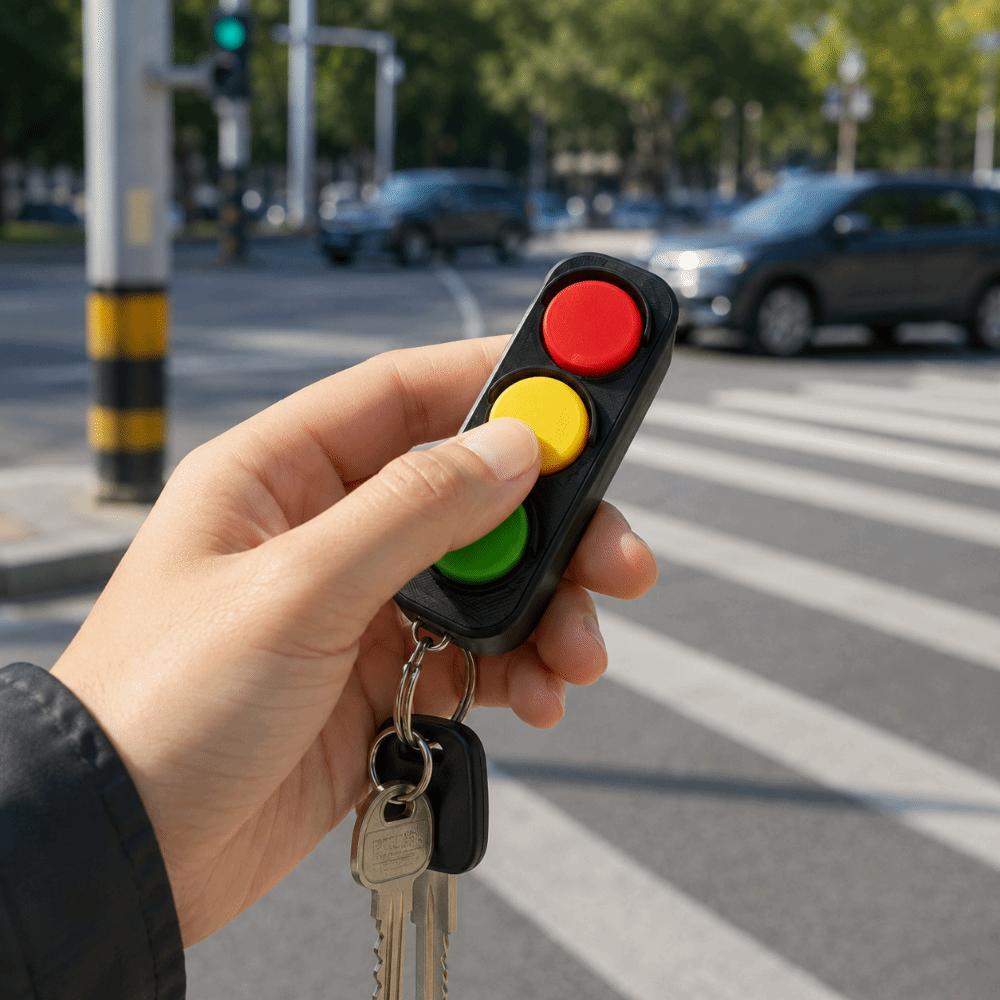 3D Printed Fidget Clicker Keychain Lightweight Portable Traffic Light Fidget Pleasant Touch Clickable Functions Backpack Charm