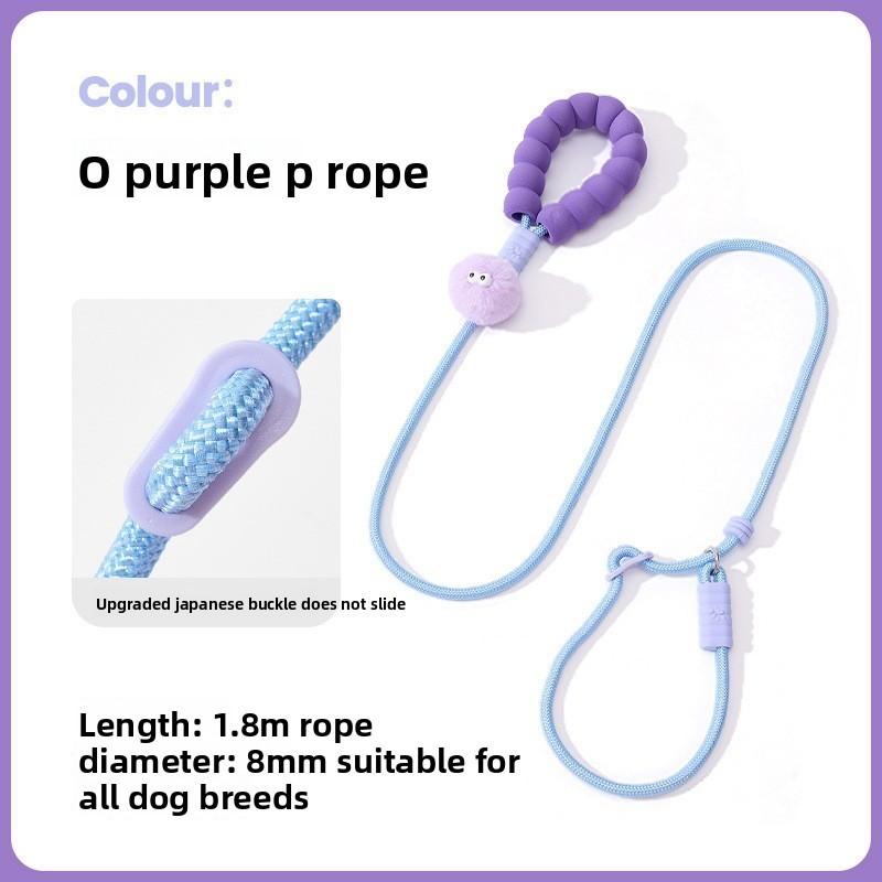 Pet Dog Traction Rope With Leather And Nylon Material For Small Medium Dogs Indoor And Outdoor Use