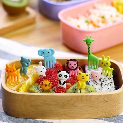 10pcs Bento Kawaii Animal Food Fruit Picks Forks Lunch Box Accessory Decor Tool