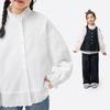 Girls' Cotton Lace-Hem Casual Shirt
