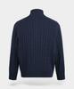 BIRBANTE Washable Cotton Cable Two-Way Knit Zip-Up - Dark Navy