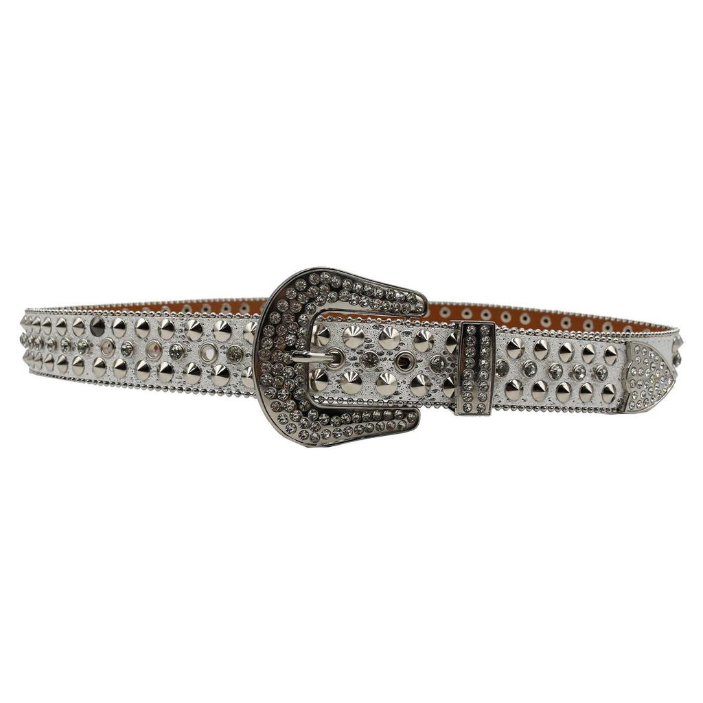 Unisex Rhinestone & Rivet Punk Belt – Trendy Fashion Accessory