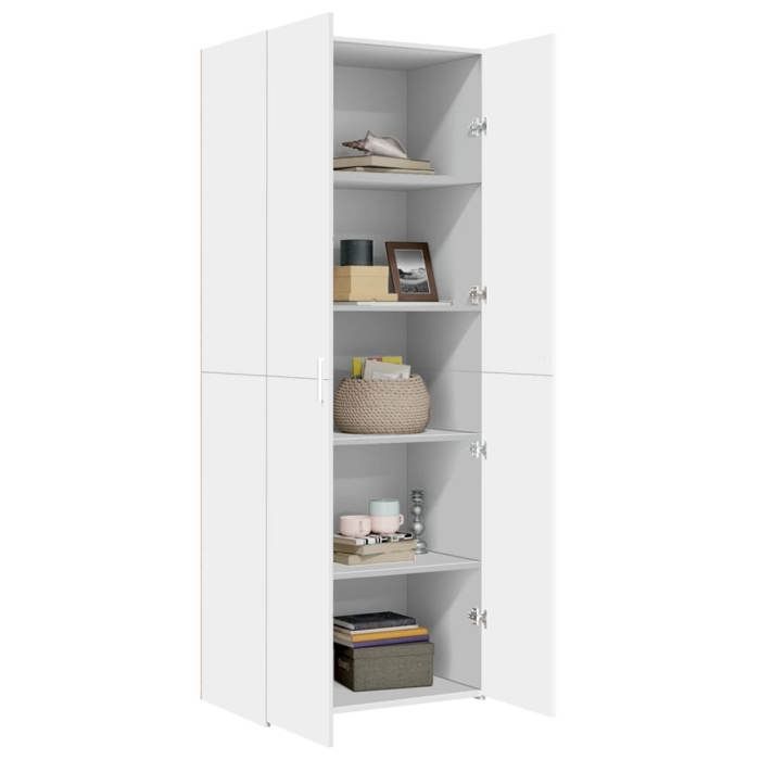 VidaXL Buffet haut blanc 70x42,5x185 cm bois d'ingénierie, buffet, armoire de rangement, panneau latéral, armoire, armoire 3281420