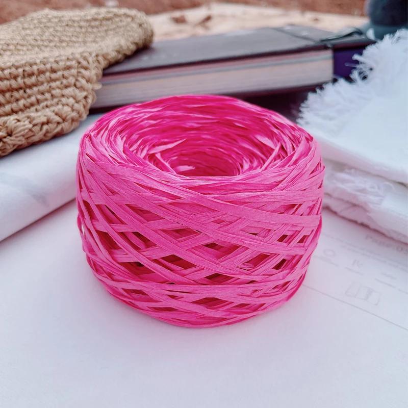 180m Raffia Yarn Paper Grass 100g/pcs for Knitting and Crochet Handmade Diy Straw Hat Bag Doll Slippers Weave Soft Yarn Thread
