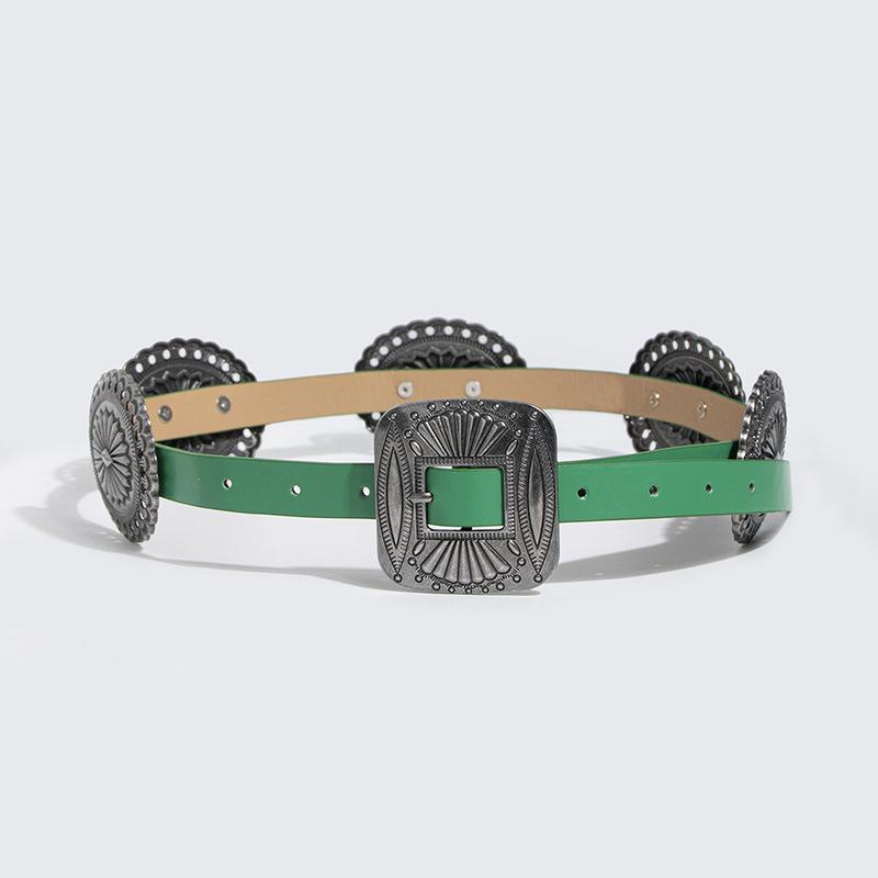 New European and American Retro Western-style Belt Large Accessory, Ladies' Casual and Versatile Bohemian-style Belt