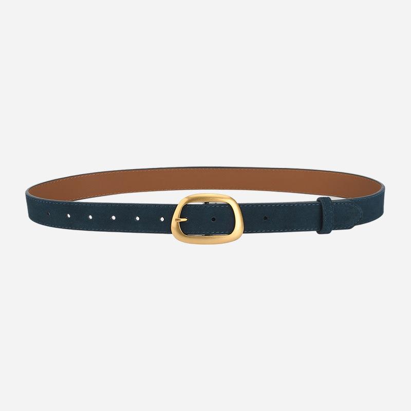 Belt Vintage Ladies Leather Belt Frosted Velvet Pin Buckle With Dress Decorative Belt