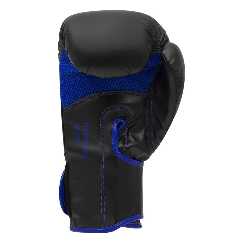 adidas Boxing Gloves Hybrid 80 FLX Gloves Boxing Kickboxing Fitness Black x 3.0 //Sparring (12oz, Blue)