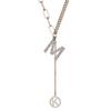 Short Trendy Mk Letter Tassel Necklace With Eyecatching Design Geometric