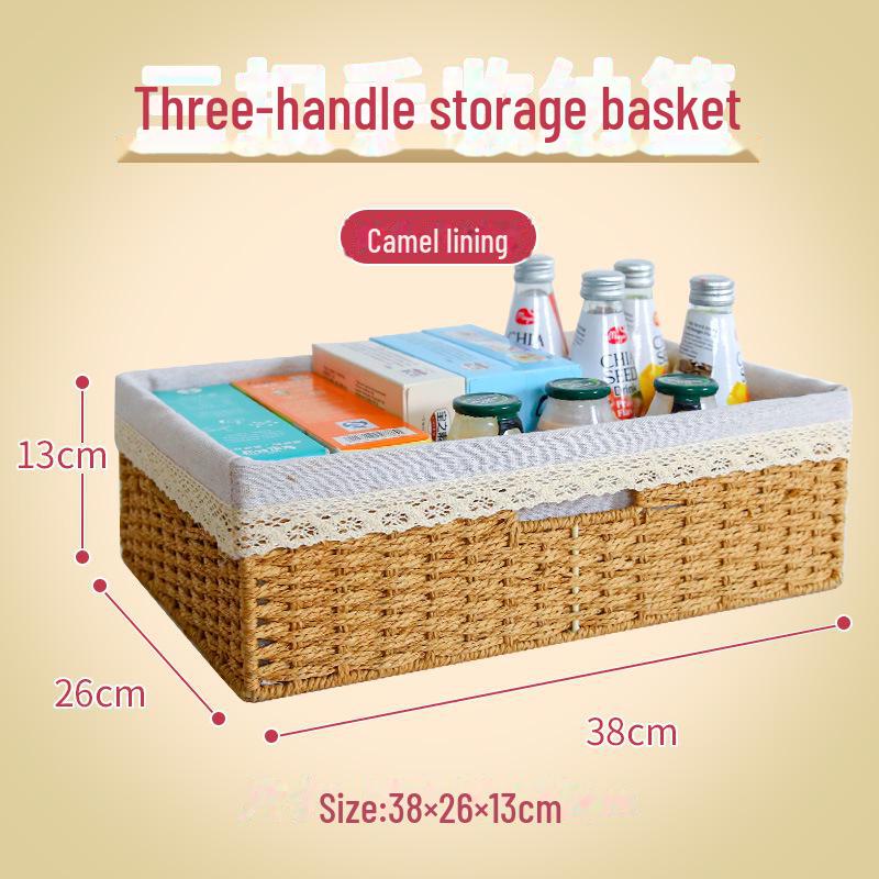 

Плетеная настольная корзина для хранения игрушек и закусок