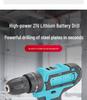 High-Power Multi-Functional Electric Drill with Hammer and Screwdriver Functions, Lithium Battery Powered.