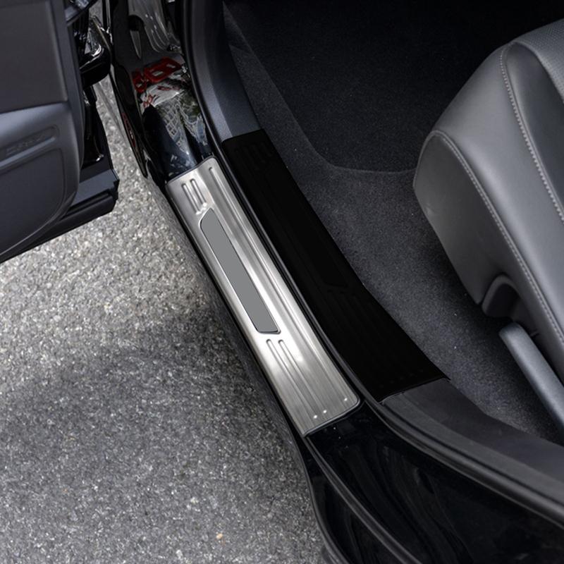 For Honda CRV CR-V  2024 Car Accessories Stainless Steel Silver Black Inner&Outlet Door Scuff Plate Threshold Cover 4pcs
