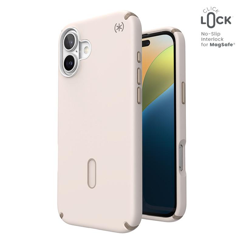 Speck Presidio2 Pro ClickLock & MagSafe - iPhone 16 Plus Case - Bleached Bone / Heirloom Gold / Hazel Brown
