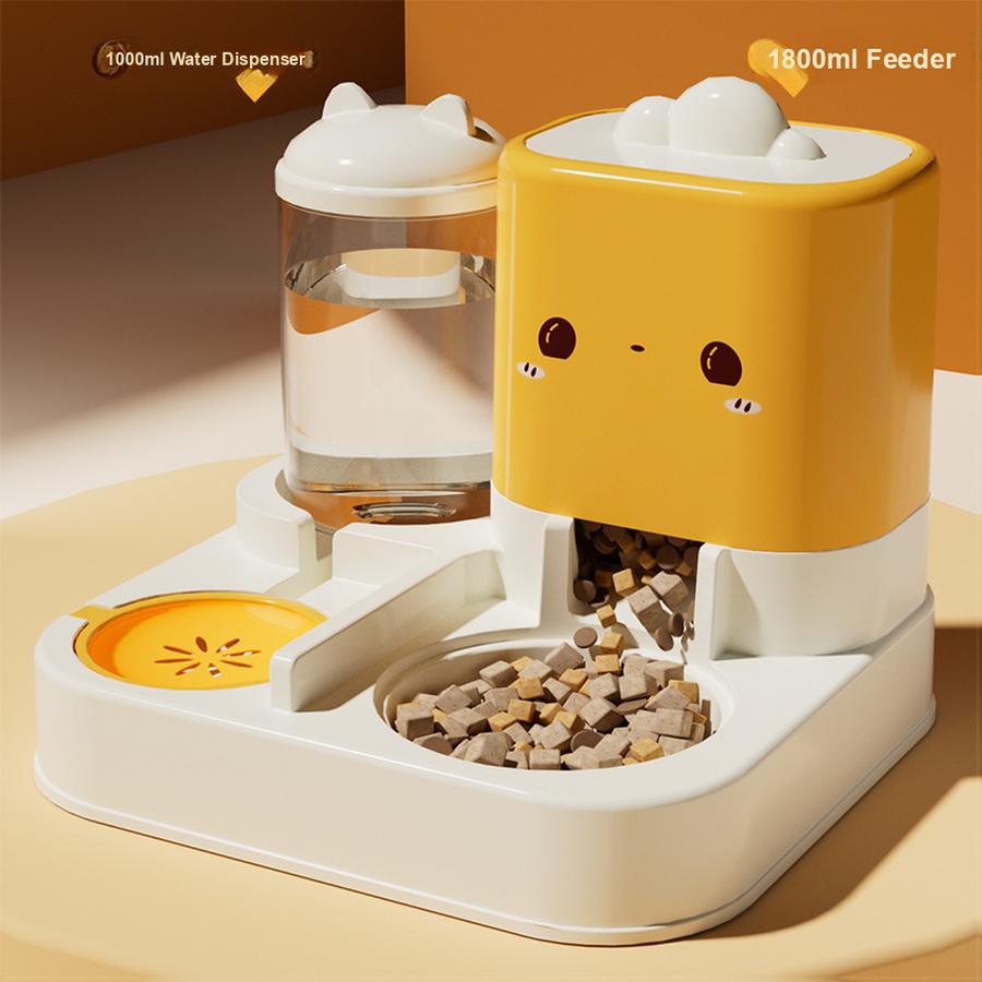 

Товары для животных: фонтанчик для воды для кошек, автоматическая кормушка, миска для собак, наполнитель для кошачьего туалета, двойной поилка для кошек. 29*26*23cm жёлтый