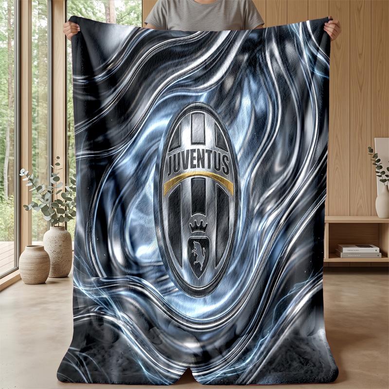 Juventus FC Themen-Decke Weiche Flanell-Decke Plüsch-Überwurf Gemütliche Sofa-Bett-Decke für Wohnkultur