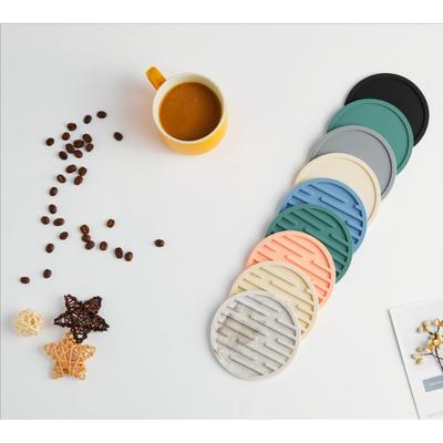 1PC Silicone Coaster Round Thickened 10CM Drain Mat Heat Insulation Mat Non-slip Teacup Water Universal Table Coaster