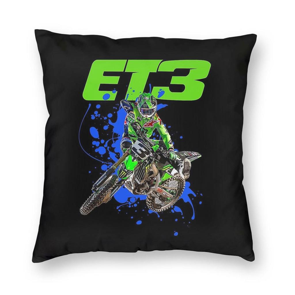 Eli Tomac Et Motocross Supercross Quadratischer Kissenbezug Polyester Leinen Samtmuster Dekoratives Wurfkissen Hauskissenbezug