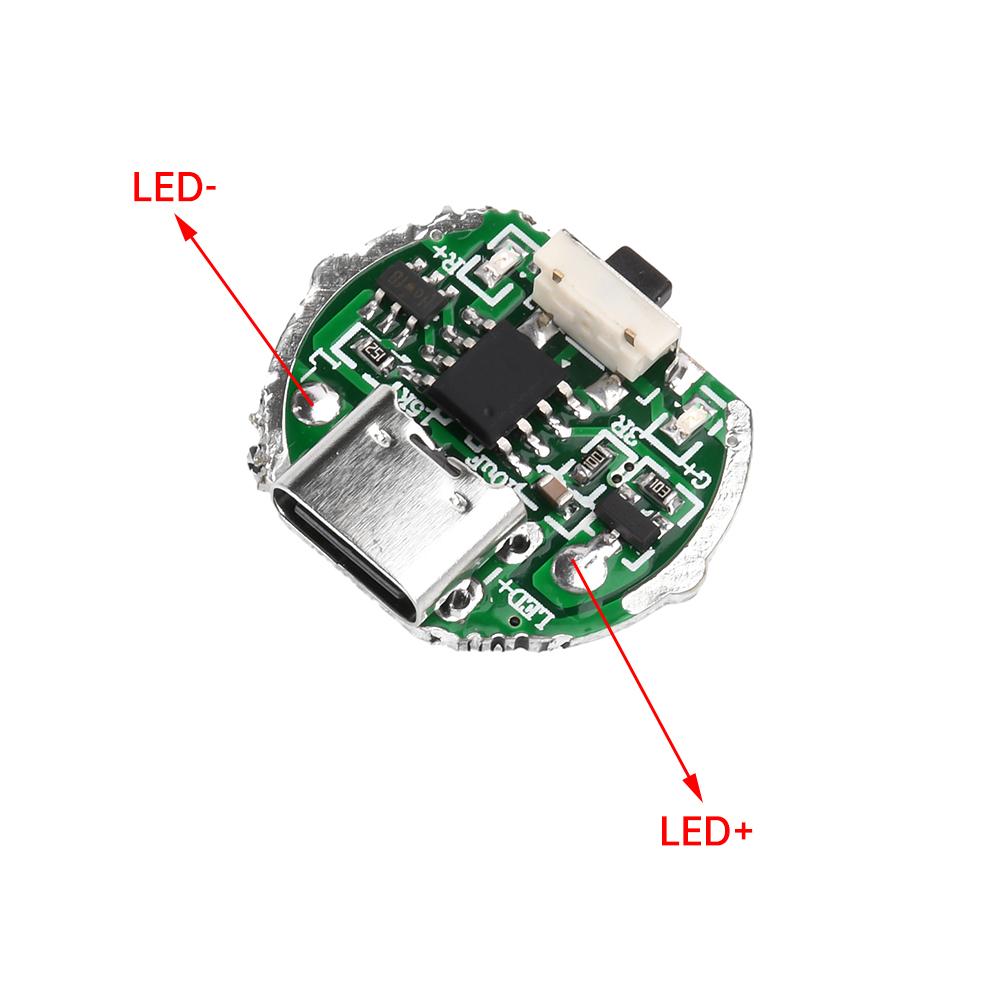 10W LED bead Driver Control Board DIY Flashlight Control Main Board Brightness Adjustable Charging Protection Board with Switch