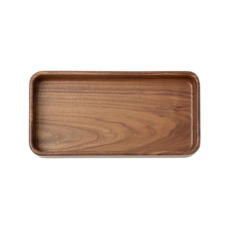 1pc Black Walnut Tray Storage Rectangular Tea Fruit Wooden Board Solid Wood Coffee Cake Wooden Tray Kitchen Storage Trays