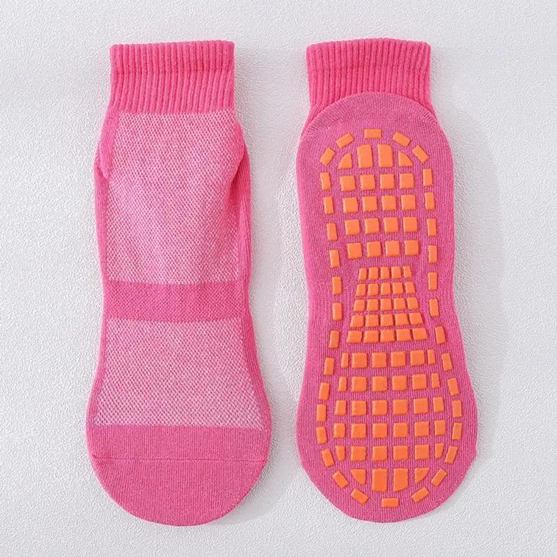 Kids Adults Anti-Slip Sock Cotton Breathable Wear Non Slip Sports Yoga Socks Sweat-absorbent Trampoline Socks Foot Massage
