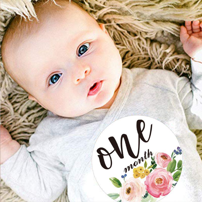 12Pcs Baby Monthly Stickers and Milestone Stickers Neutral Baby First Year Month
