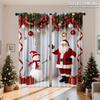 Santa Claus curtains, pole bag curtains, bedroom and living room decorations, home decorations, Christmas decorations