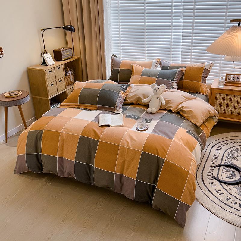 Nordic Thickened 100 Percent Cotton Brushed Duvet Cover Soft Skin Friendly Comfortable Single Double Quilt Cover