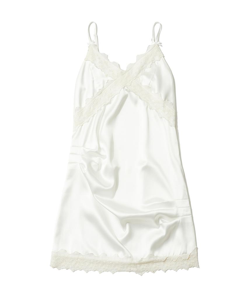 Faike Fakiii Ribbon Pintuck Slip Dress_Ivory