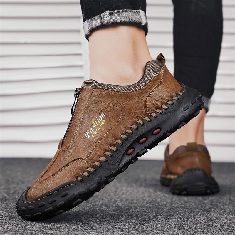 Módní ručně šité kožené boty Pánské ležérní tenisky Pohodlná obuv pro řidiče Prodyšné kožené mokasíny Pánská obuv Design Mokasíny