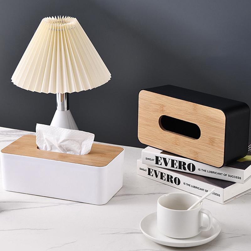 1 Stück Kunststoff Taschentuchbox Weiß Schwarz 2 Farben verfügbar Minimalistisch gestaltetes Taschentuchetui Papierbehälter Heimtischdekorationen ZYF