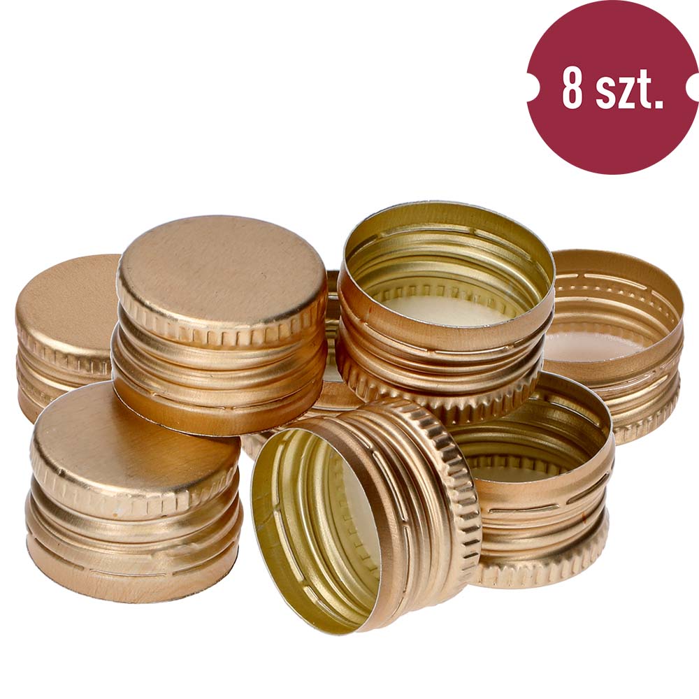 Zakrętka do butelek fi28/18 złota - 8szt.
