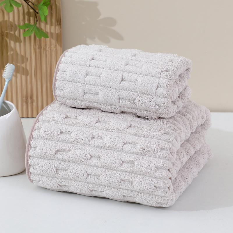 Thickened Quick-Dry Coral Fleece Bath Towel - Absorbent, Non-Shedding, Ideal for Household & Hair Drying