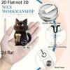 2D Flat Acrylic Black Cat Coffee Cup Retractable Badge Reel, Solid PMMA Clip On ID Holder For Nurse Doctor Medical Student And Office Workplace Staff